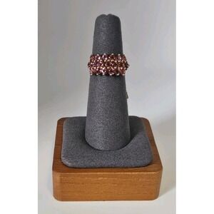 14k Yellow Gold Pink Tourmaline Clyde Duneier Cluster Ring 3 Row Vintage Size 6
